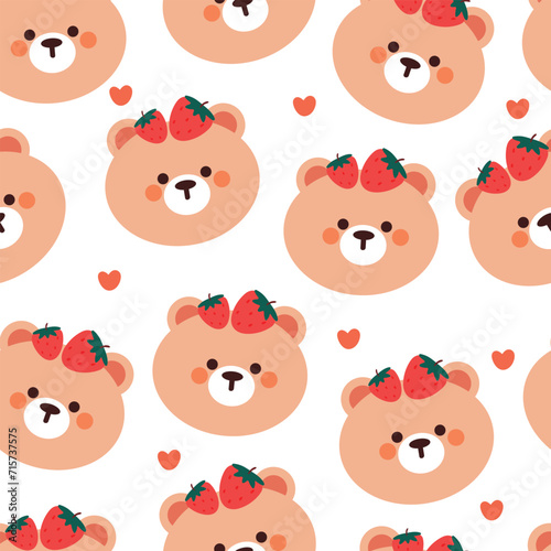 seamless pattern cartoon bears cute animal wallpaper illustration for gift wrap paper