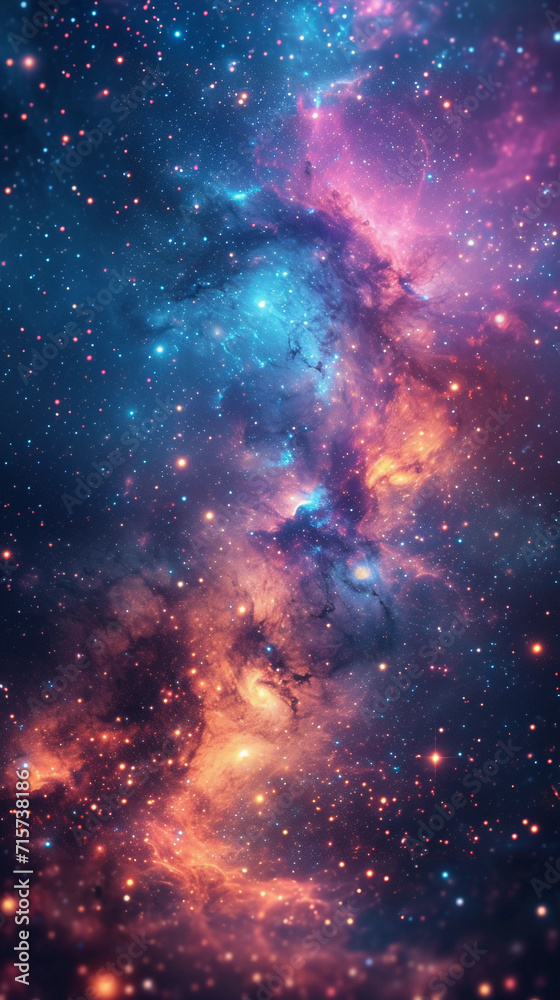 blurry galaxy background with gradient, blue shades with purple