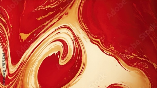 Abstract ink red and gold mixed texture Background. fluid art background texture