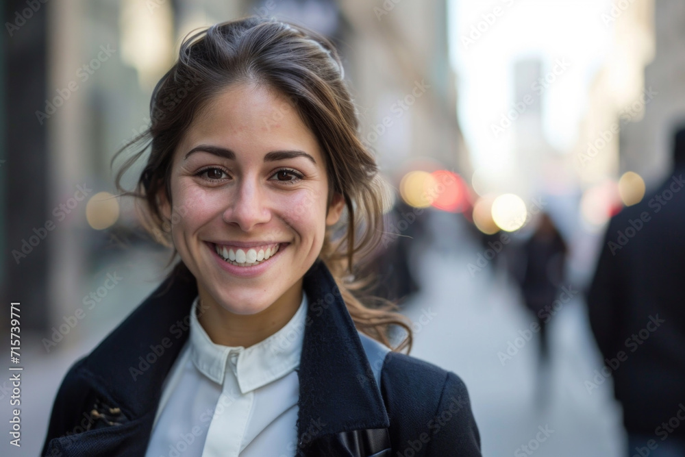 Portrait, street business and woman in the city for freelancer, commute and urban travel. Happy, confident and young female entrepreneur walking and smiling for exploration, leadership and corporate Portrait, street business and woman in the city for freelancer, commute and urban travel. Happy, confident and young female entrepreneur walking and smiling for exploration, leadership and corporate
