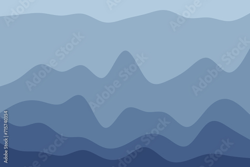 Colorful geometric background. Blue wavy abstract background. Fluid gradient shapes composition. Liquid color background design. Blue stacked waves abstract background. 