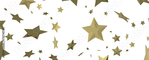 Stars - Holiday golden decoration  glitter frame isolated -