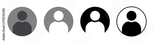 Profile icon set of four on white background. Avatar account icon vector. Default social media profile photo symbol - Vector Icon photo