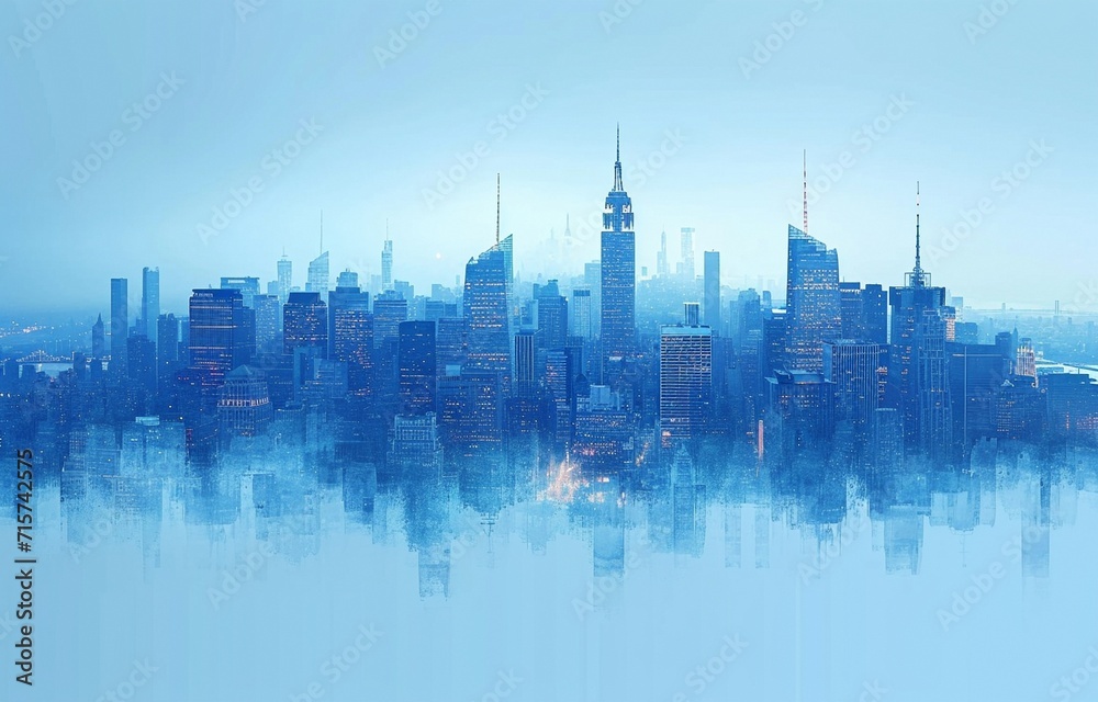 abstract city skyline seamless tile stock illustration wallpaper design of a new, high-quality, international metropolis