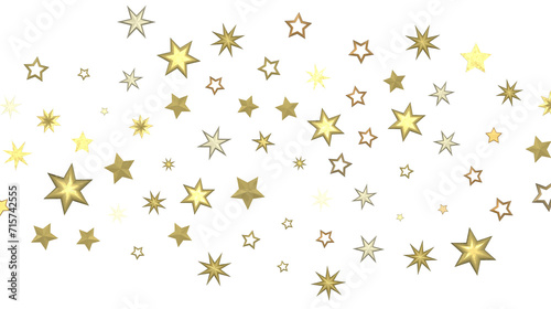 Gilded Wonder  Explore the Magic of a 3D Gold Stars Rain