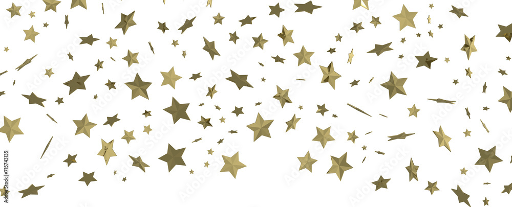 Starlit Christmas Shower: Mesmeric 3D Illustration Depicting Descending Holiday Star Particles