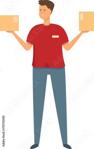 Fast delivery parcel icon cartoon vector. Cargo postman. Storage relocation