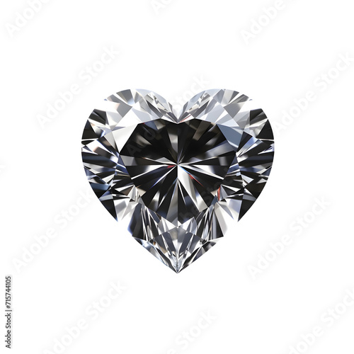 Heart shaped diamond isolated