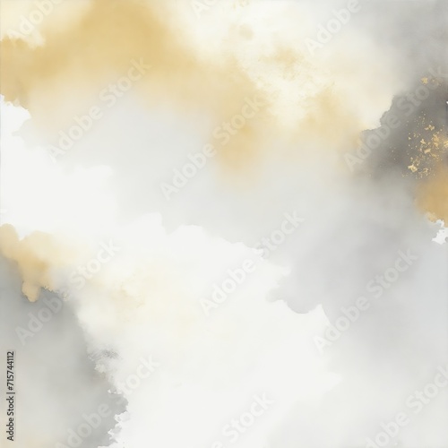 Modern gold and Gray textured watercolor art abstract background