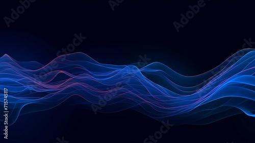 Wave of dots and weave lines. Abstract background. Network connection structure © Rana