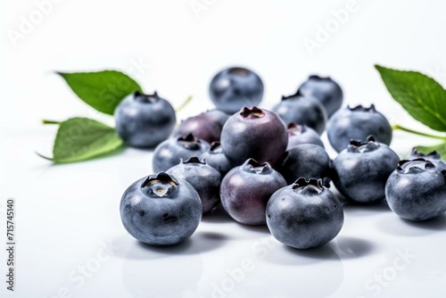 isolated blueberries. Generative AI