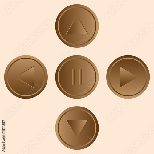Different Arrows Symbol for Web, App, UI, UX Design. Set of Arrow Icon, vector Collection. Arrow vector icon set. Play, pause, up, down, left, right direction icon.