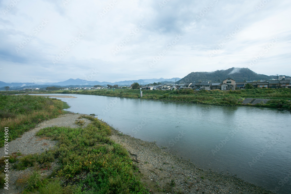 Miomote river at Murakami in the Niigata region of northern Japan.