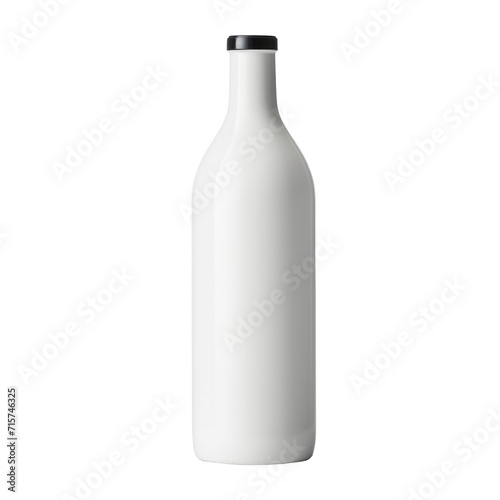 Blank ceramic wine bottle. Isolated on transparent background.