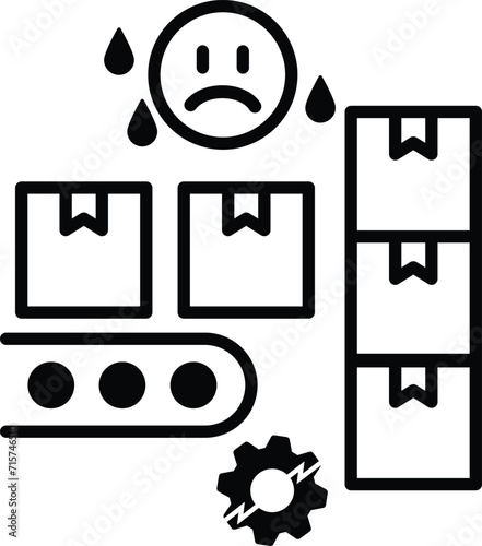 excessive production losses icon cost of loss vector sign symbol