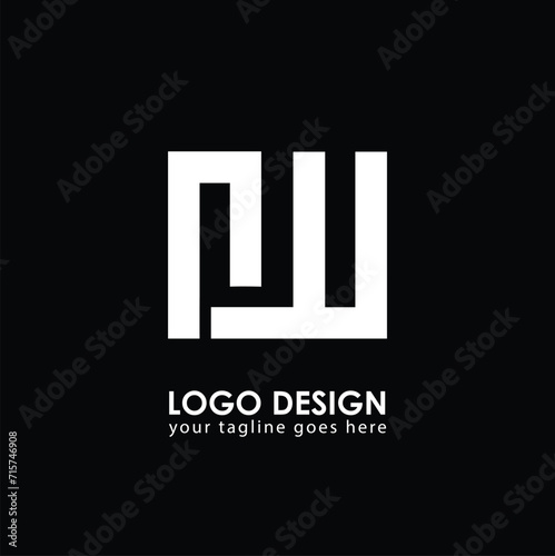 NU NU Logo Design, Creative Minimal Letter NU NU Monogram