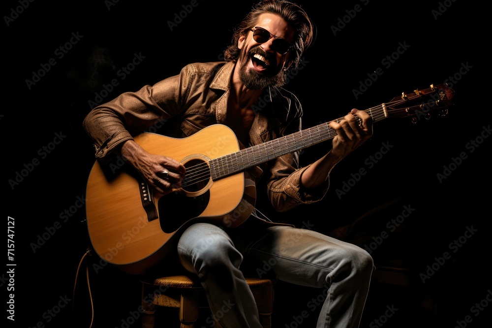 Obraz premium person playing guitar