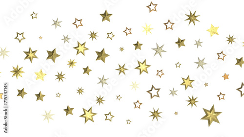 XMAS Stars - Holiday golden decoration  glitter frame isolated -