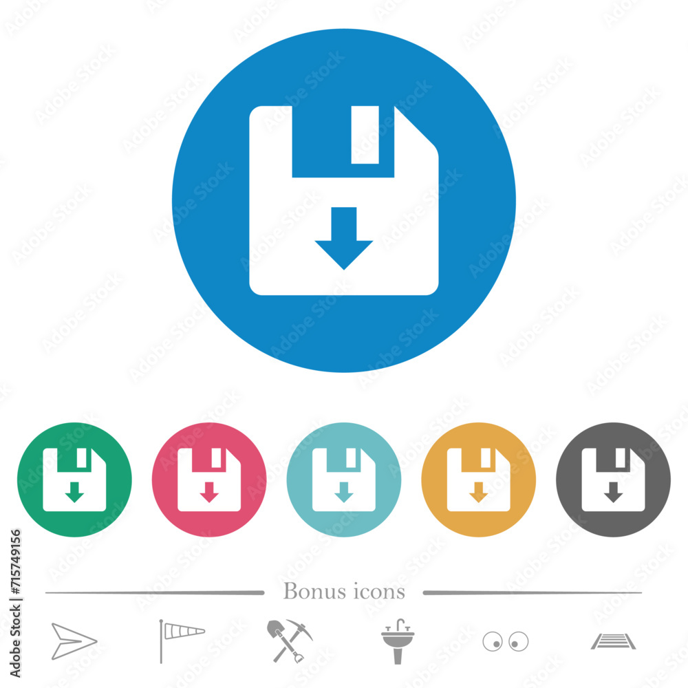 Move down file flat round icons Move down file flat round icons