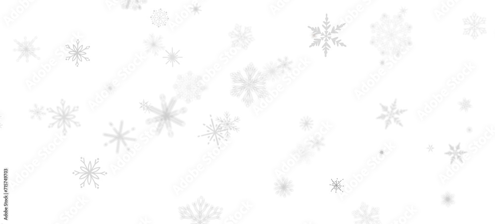 Winter Snow Showers: Spectacular 3D Illustration Showcasing Falling Christmas Snowflakes