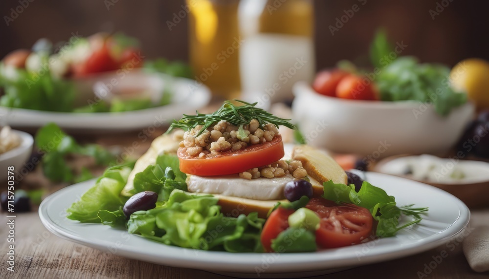 Healthy food for balanced flexitarian mediterranean diet concept