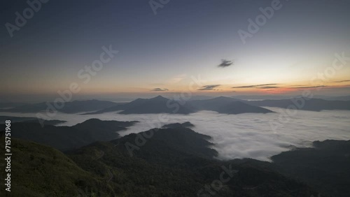 foggy and cloudy on mountain view located at thailand