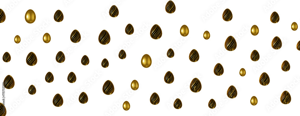 3d rendering of Easter glitter and black eggs 3d rendering of Easter glitter and black eggs
