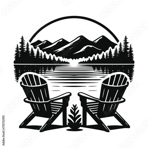 Lake View Bundle, Lake ADIRONDACK Chair, Lake view Chair, Lake View , Lake View Clipart, Lake Scene, Lake Life, Mountain Lake Chair, mountain scene, adirondack chair, adirondack park,  Lake view  photo