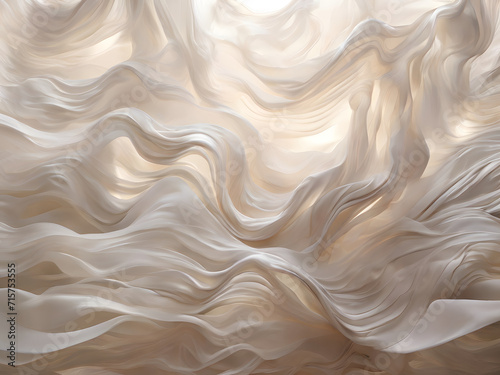 Pattern of abstract white shapes  A Smooth and Shiny Abstract Background Texture with Liquid Flow  Soft Cream Tones  and Elegant Design
