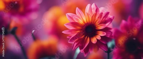 macro close-up photography of vibrant color flower as a creative abstract background photo