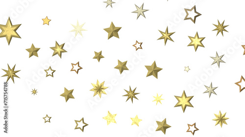 Gilded Wonder  Explore the Magic of a 3D Gold Stars Rain