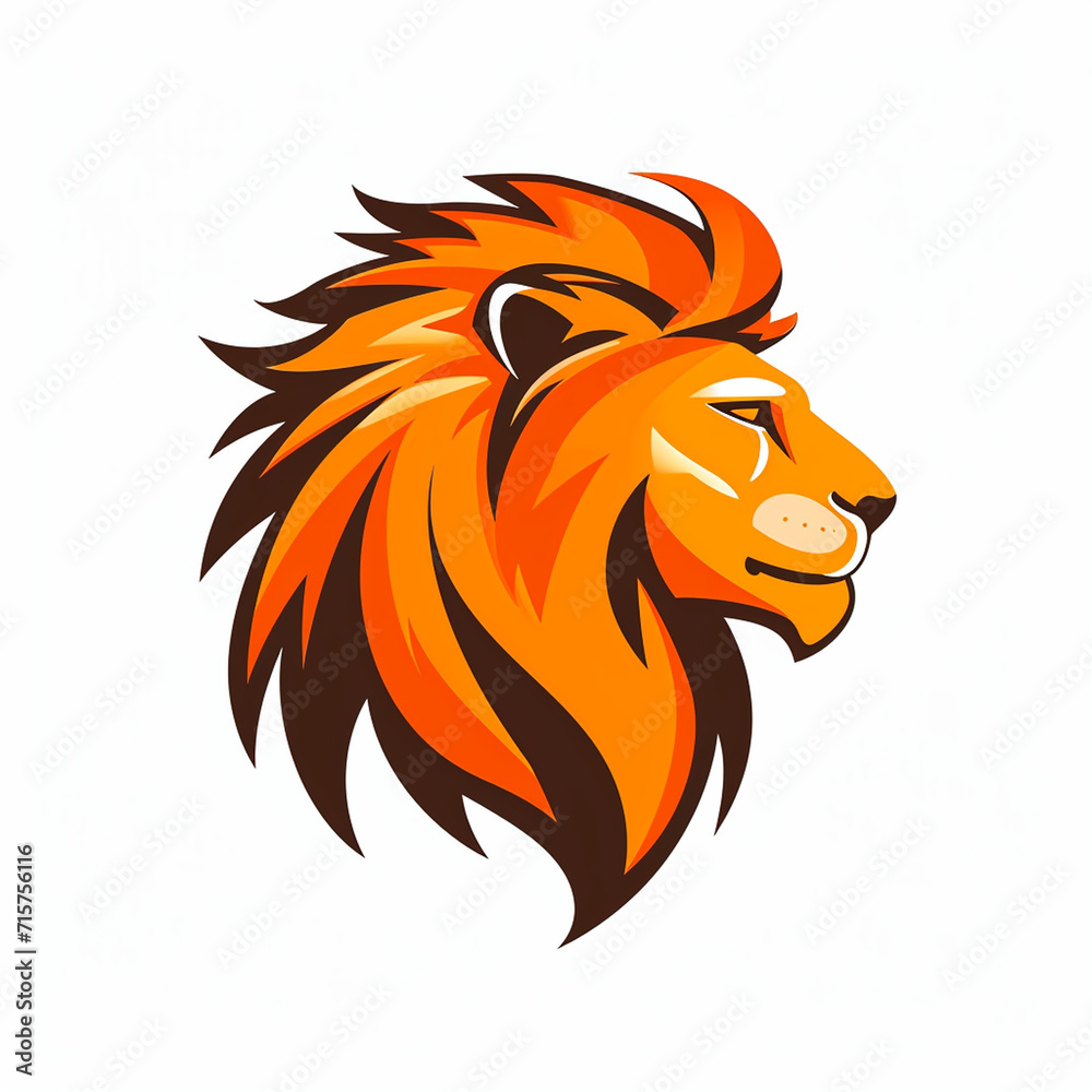 illustration of a lion, Logo on white background