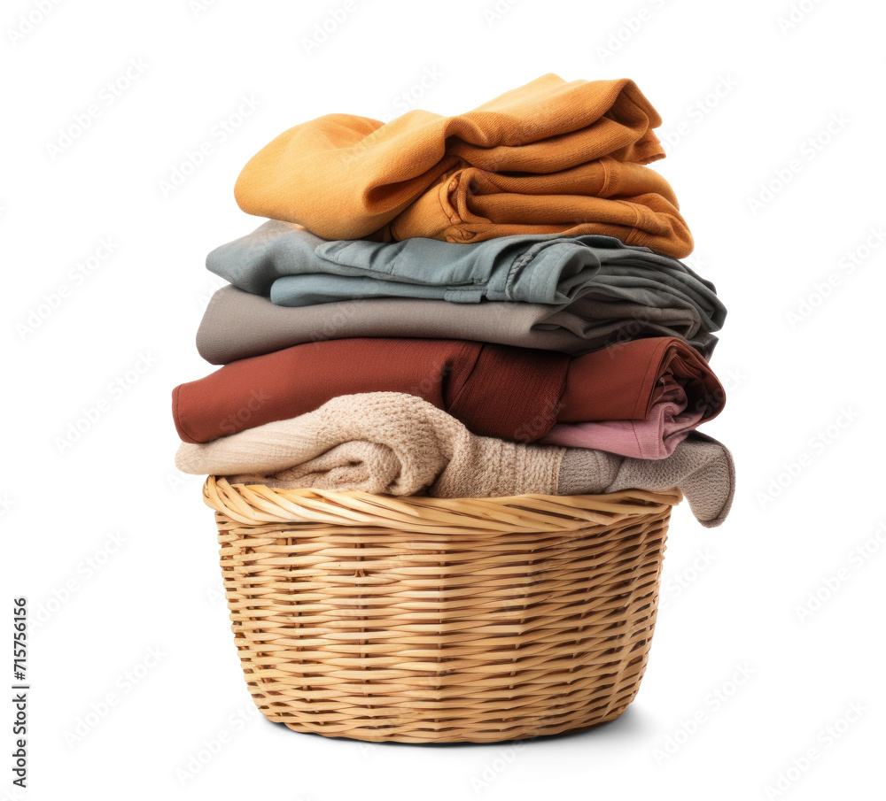 Pile of Folded Clothes in Basket