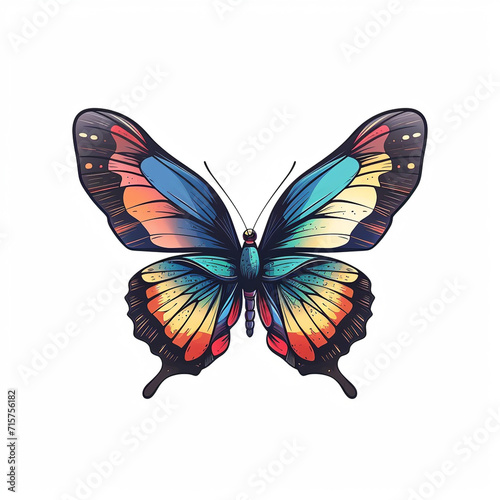 illustration of a butterfly, Logo on white background