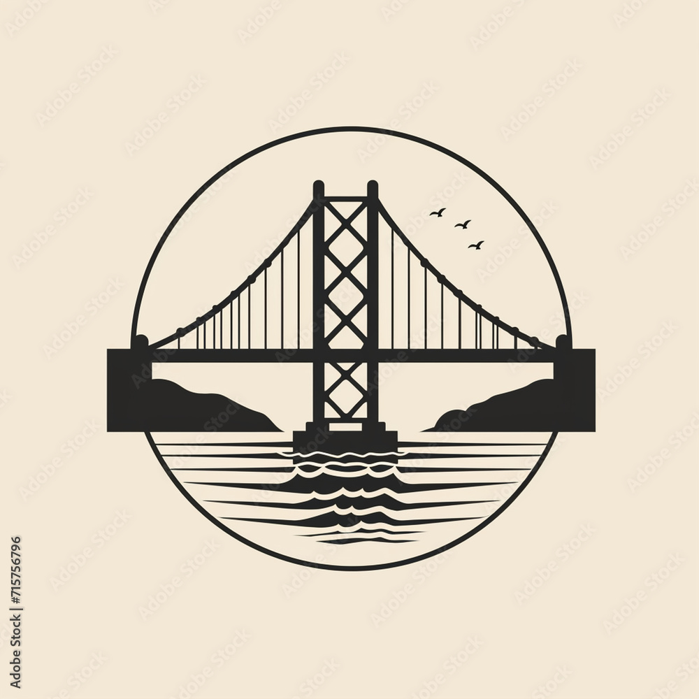A simple bridge silhouette symbolizing connection Logo