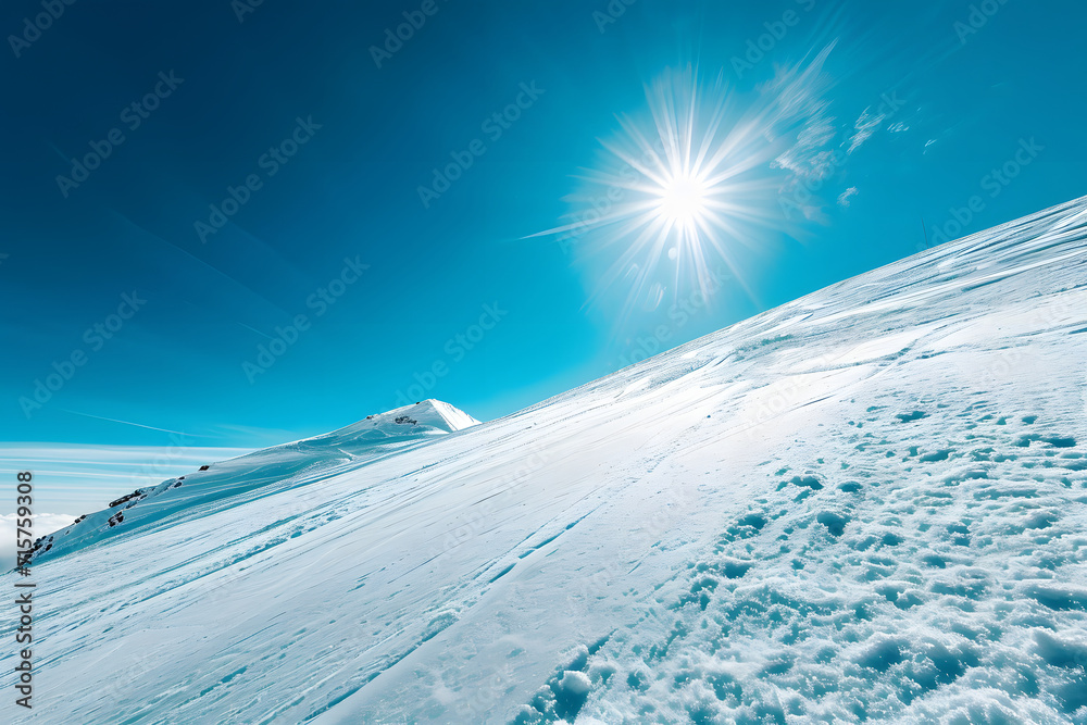 Pistenzauber: Stimmungsvolle Aufnahme einer Skipiste mit Skifahrern, eingefangen in einer malerischen Winterlandschaft, perfekt für winterliche Sport- und Urlaubsillustrationen