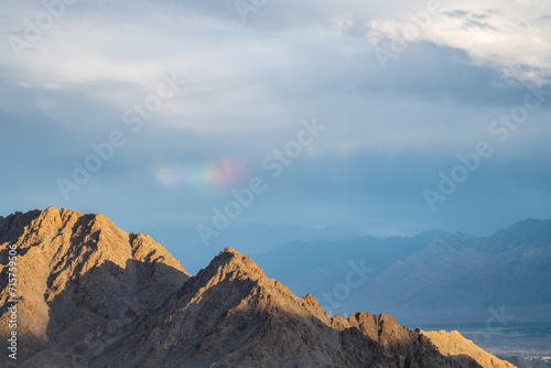 Rainbow over the mountains, Himalayas, Ladakh, India, Tibetan Buddhism