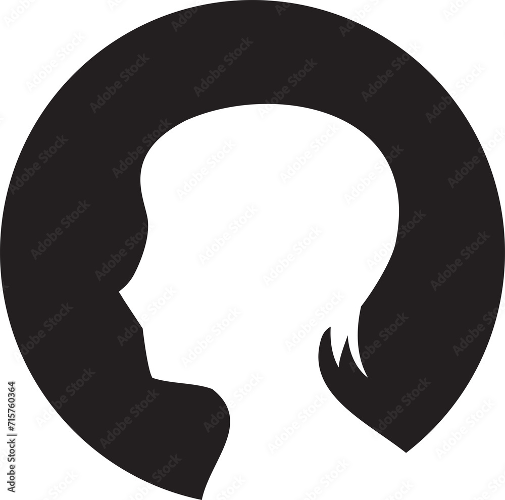 Silhouette Woman in Circle Illustration Silhouette Woman in Circle Illustration