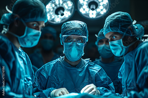doctors in the operating room performing an operation  photo
