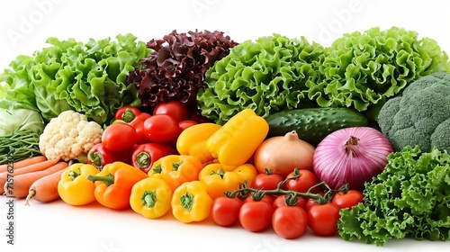 Fresh vegetables close-up on a background of greenery. Layout in a row. Concept  photo wallpaper  gastronomic products  cooking  showcase  agriculture  restaurant