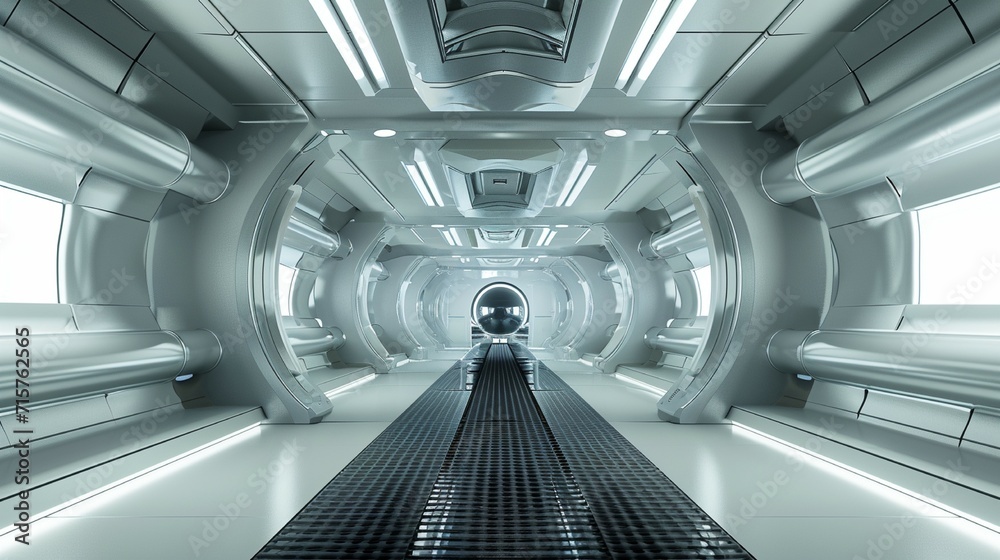 Obraz premium Corridor on a future space station