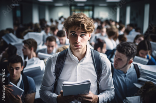 business person overwhelmed and stressed with to many papers and files. work concept