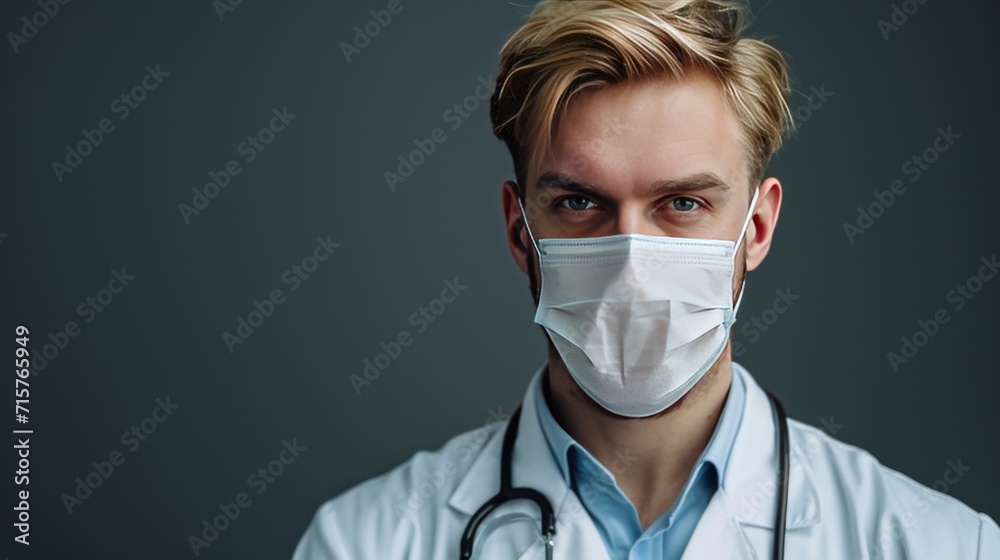 portrait of doctor with surgical mask portrait of doctor with surgical mask