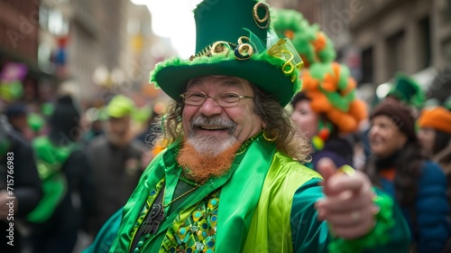 Joyful Celebration at a St. Patrick's Day Parade