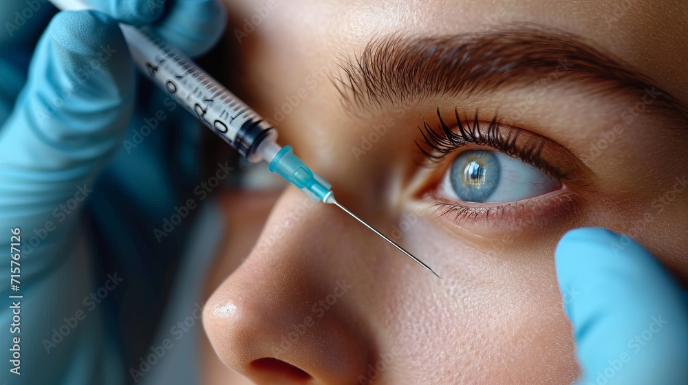 Botox injection in the face of a young man. Beauty and youth treatment, generative ai Botox injection in the face of a young man. Beauty and youth treatment, generative ai