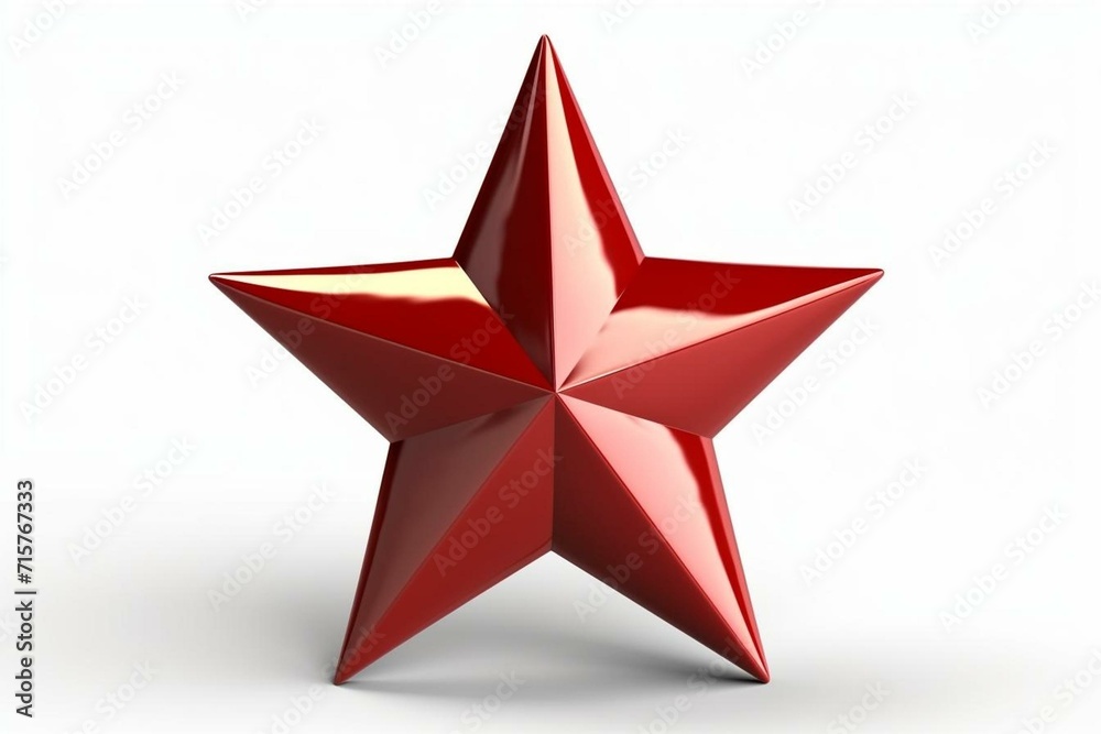 3D isolated star label on white background. Generative AI 3D isolated star label on white background. Generative AI