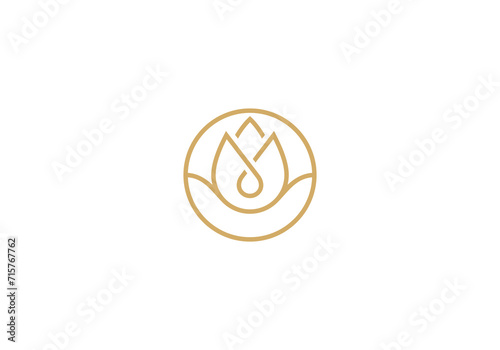 flower lotus logo. luxury spa beauty design template.
