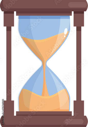 Wood sand timer icon cartoon vector. Number digital. Second date