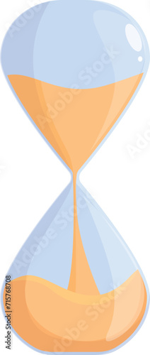 Golden sand clock icon cartoon vector. Minute game. Date temporal dial