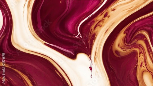 Abstract ink Maroon and gold mixed texture Background. fluid art background texture
